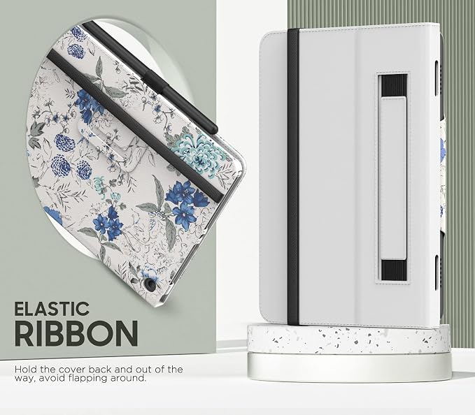 white blue floral