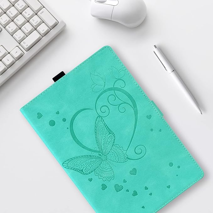 Case for Fire HD 10 Tablet 9th/7th/5th Generation 2019/2017/2015 Release Multiple Angles Viewing Stand Cover Soft TPU Back Cover with Pen Holder and Auto Wake/Sleep Green