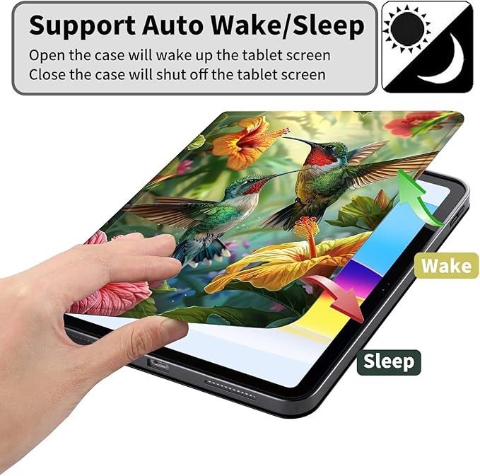 Case for Kindle Paperwhite 12th Generation 7 &amp Kindle ColorSoft Signature Edition PU Leather Protective Cover with Auto Sleep/Wake for Kindle Paperwhite 2024 – Hummingbird Flower