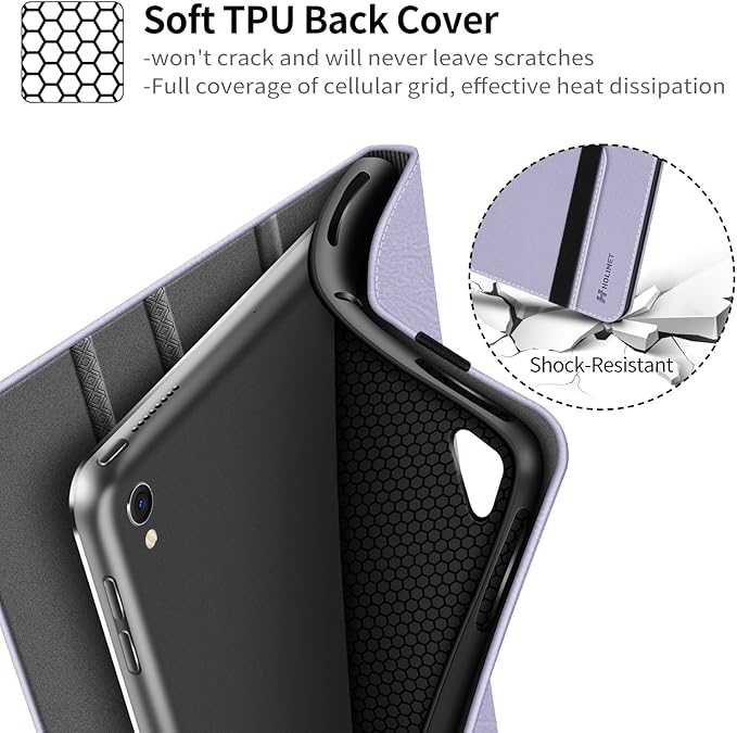 H HOLIMET Case for iPad Air 3rd Generation/iPad Pro 10.5 inch with Pencil Holder Soft TPU Stand Smart Cover Auto Wake/Sleep Stand for 10.5 iPad Air 3 2019 / iPad Pro 2017 (Purple)