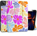 DONGKE Case for iPad Pro 12.9 inch 6th Generation 2022 Built-in Pencil Holder + Trifold Stand + Auto Wake/Sleep + Protective Cover for iPad Pro 12.9 5th/4th/3rd Gen - Retro Flowers