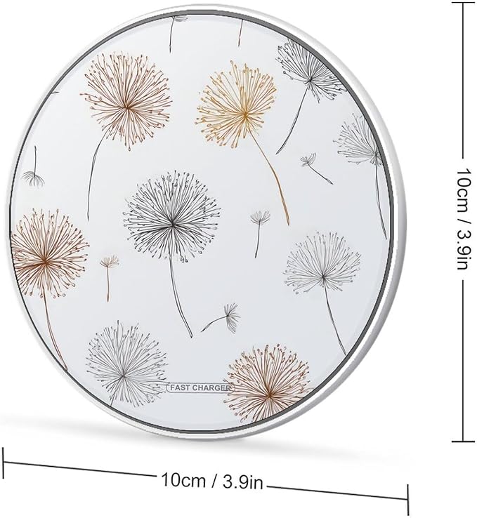 Dandelion Fast Portable Charger 10W Funny Graphic Phone Charging Pad with USB Cable