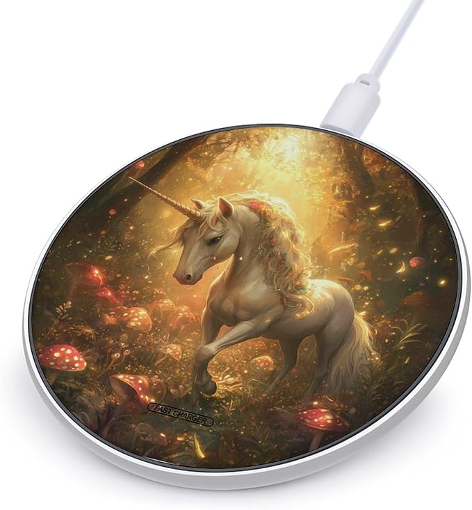 Fantasy Fairy Unicorm Phone Charger Magnetic Charging Pad Anti-Slip with USB Cable