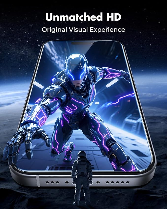 UNBREAKcable iPhone 15 Pro Screen Protector 3-Pack 3 Tempered Glass + 3 Camera Lens Protectors 9H Hardness HD Clarity Anti-Fingerprint Case Friendly 6.1 Inch