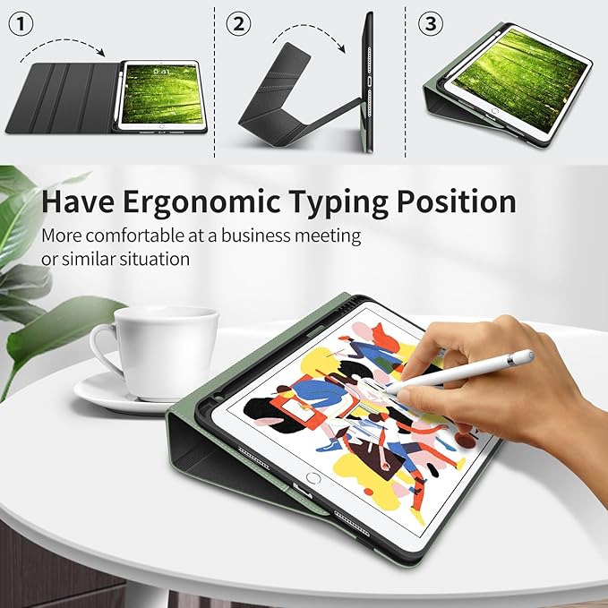 H HOLIMET Case for iPad Air 3rd Generation/iPad Pro 10.5 inch with Pencil Holder Soft TPU Stand Smart Cover Auto Wake/Sleep Stand for 10.5 iPad Air 3 2019 / iPad Pro 2017 (Green)