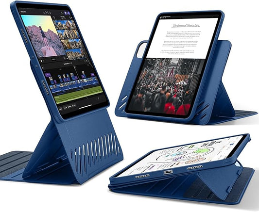 ESR for iPad Pro 12.9 Case (6th/5th Generation 2022/2021) Removable Magnetic Cover Adjustable Portrait/Landscape Stand with Raised Display View 9 Standing Angles Shift Series Blue