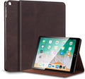 Gexmil Case for iPad 9.7 Inch6th/5th Generation(2018/2017)-iPad Air 2/1 Gen. Genuine Leather Cover Anti Fingerprint/SlipCowhide Folio Cover Auto Sleep/Wake with Adjustable StandSand Dark Brown