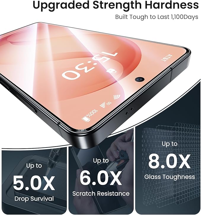 Uyiton UnBreak-Glass for Samsung Galaxy S26 Ultra Screen Protector [Ultrasonic Fingerprint Support][Auto-Alignment Frame] Scratch-Resistant Bubble-Free S26 Ultra Screen Protector 3 Pack