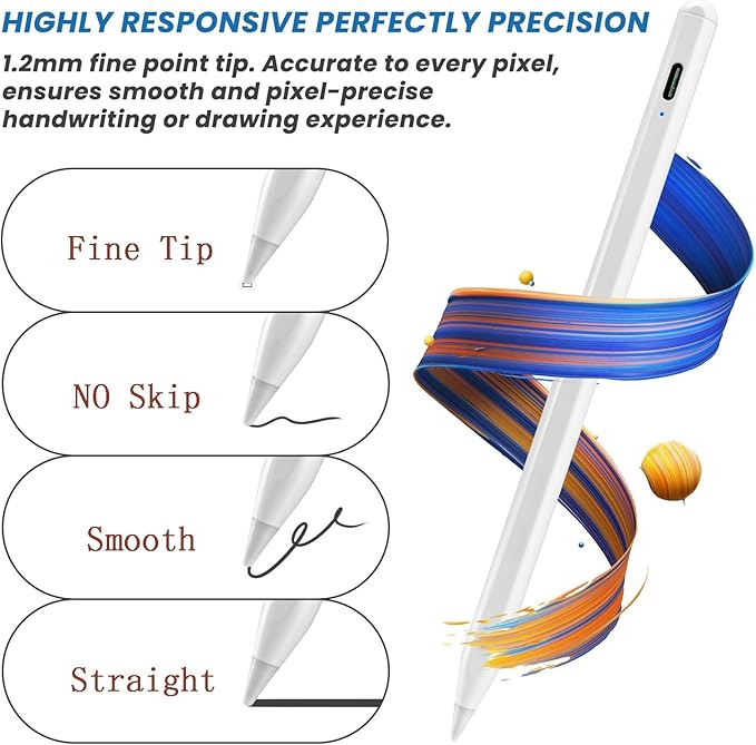 Active Stylus Pencil for Samsung Galaxy Tablet A9 A8 A7New Plastic Point Tip with Precise and Accurate Drawing Pencil Compatible with Samsung Galaxy Tablet A9 A8 A7 Stylus PenWhite