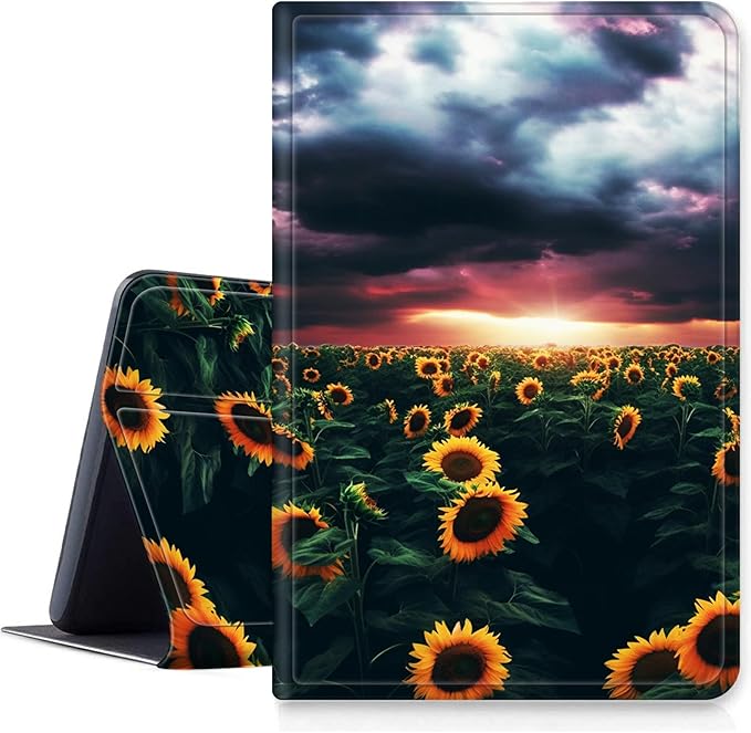 DIGTIALLL Case for iPad A16 11th Generation 11 inch 2025 / i10th Generation 10.9 Inch 2022 PU Leather Smart Premium Stand Protective Cover with Auto Sleep/WakeSunflower