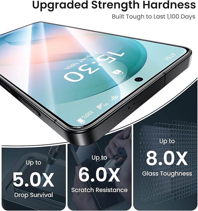 Uyiton UnBreak-Glass for Samsung Galaxy S26 Plus Screen Protector [Ultrasonic Fingerprint Support][Auto-Alignment Frame] Scratch-Resistant Bubble-Free S26 Plus Screen Protector 3 Pack