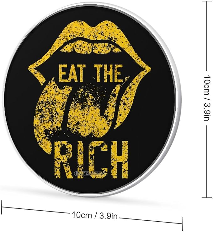 Eat The Rich Fast Portable Charger 10W Funny Graphic Phone Charging Pad with USB Cable