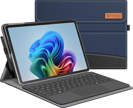 Fintie Case for Microsoft Surface Pro 12 Inch 1st Edition (2025) Multiple Angle Viewing Portfolio Business Cover with Pocket &amp Stylus Holder Compatible with Type Cover Keyboard (Navy/Black)