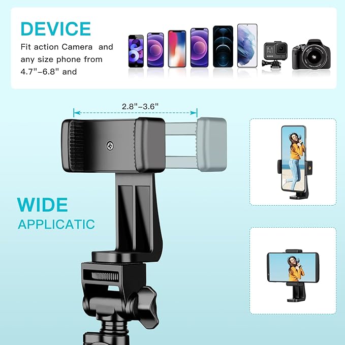74 Flexible Phone Tripod Tall Cell Phone Tripod with Adjustable Gooseneck &amp Remote Portable Camera Cellphone Stand for Video Recording Compatible with iPhone Android