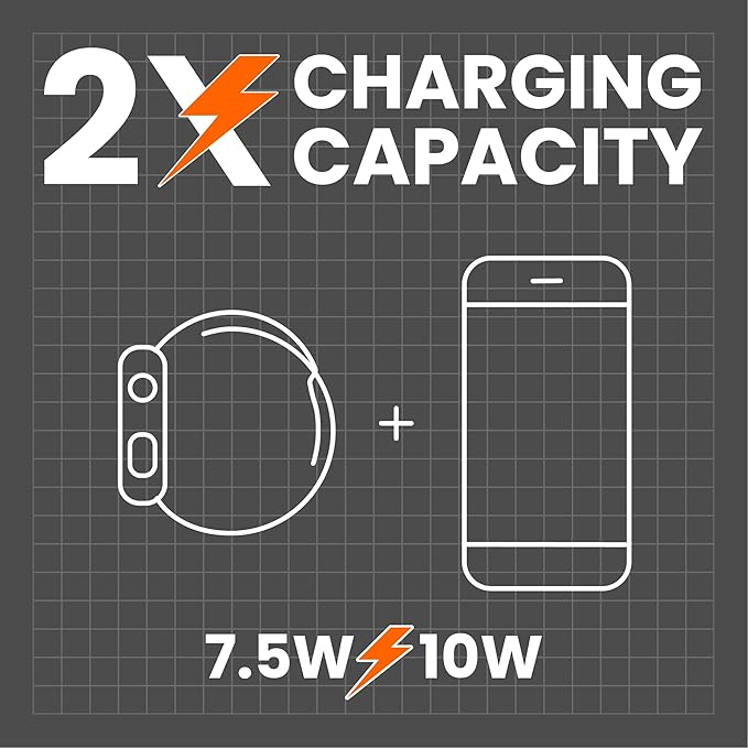Ventev 10W Wireless Watchdock Duo Charging Pad and Apple Watch Charger