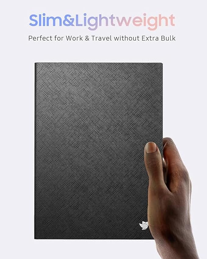 iflytek AINOTE Air 2 E Ink Tablet 8.2 Protective Folio Case Premium PU Leather Slim&amp Lightweight Durable Cover with a Pen Clip for Writing Tablet Water and Dustproof - Black