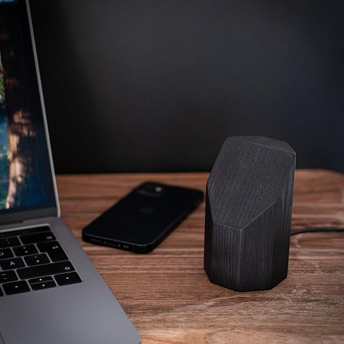 Wooden Magnetic Wireless Charger for Apple iPhone Android. Fast Qi2 25W Induction Station Stand Magnets Type C Cable. All Wooden Design. (Black Edition)