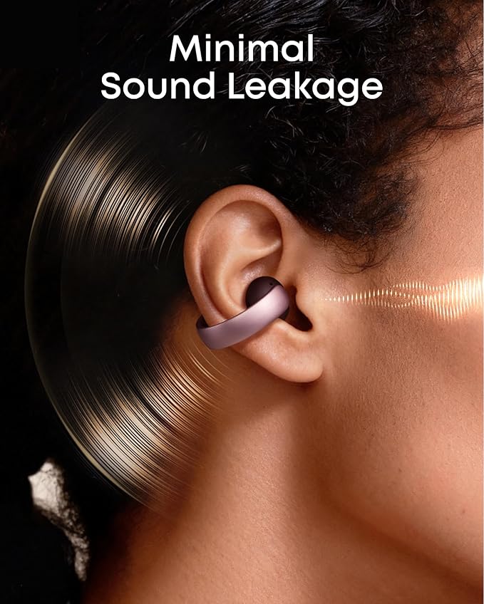 Soundcore AeroClip by Anker Open-Ear Earbuds Clip-On Headphones Adaptive Comfort Clear Calls with 4 Mics and AI Stable Fit 12mm Drivers for Powerful Bass Hi-Res Open-Ring Design