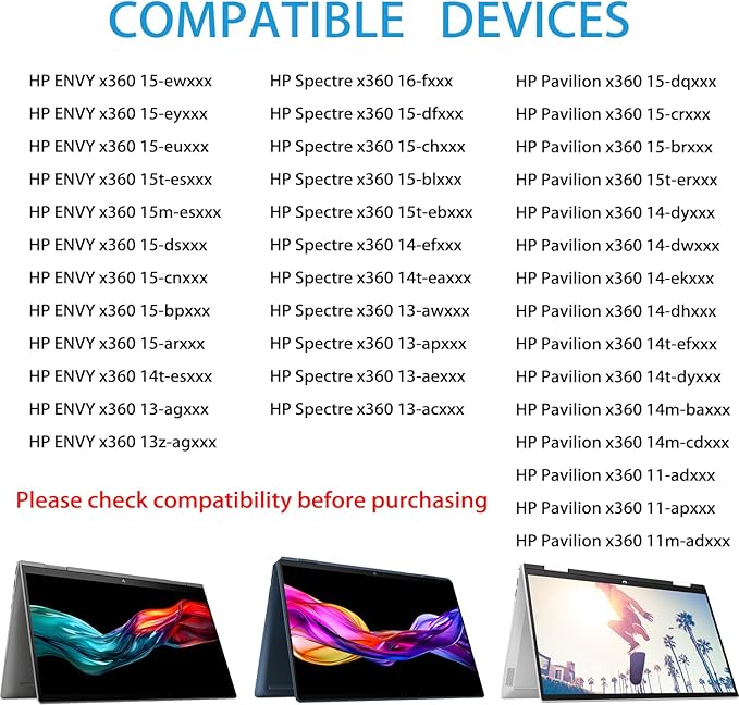 HP Genuine Digital Stylus Pen for HP Envy x360/Pavilion x360/Spectre x360 2-in-1 Laptops Support MPP with Pressure Sensitivity Dark Grey