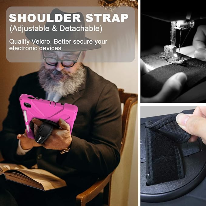 BRAECN for Samsung Galaxy Tab S6 lite Case 10.4 inch 2024/2022Rugged Shockproof Case with 360 Rotating Hand Strap&ampKickstand Shoulder Strap S Pen Holder for Samsung Galaxy Tab S6 Lite Tablet