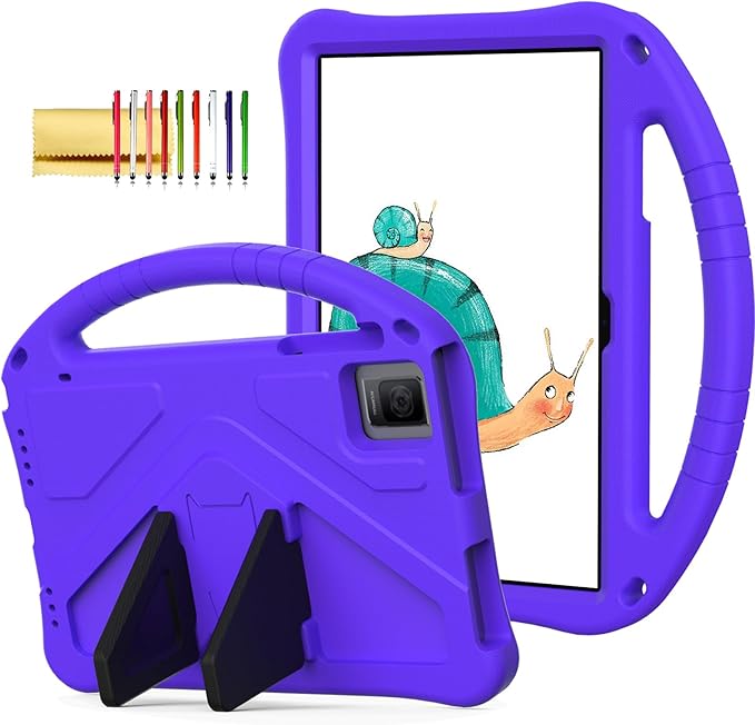 Dteck Kids Case for T-Mobile Revvl Tab 5G 2023 TabletLightweight Shockproof Rugged EVA Kids Friendly Handle Stand Child Proof Silicone Kids Case for T-Mobile REVVL Tab 5G 2023 10.36 TabletPurple