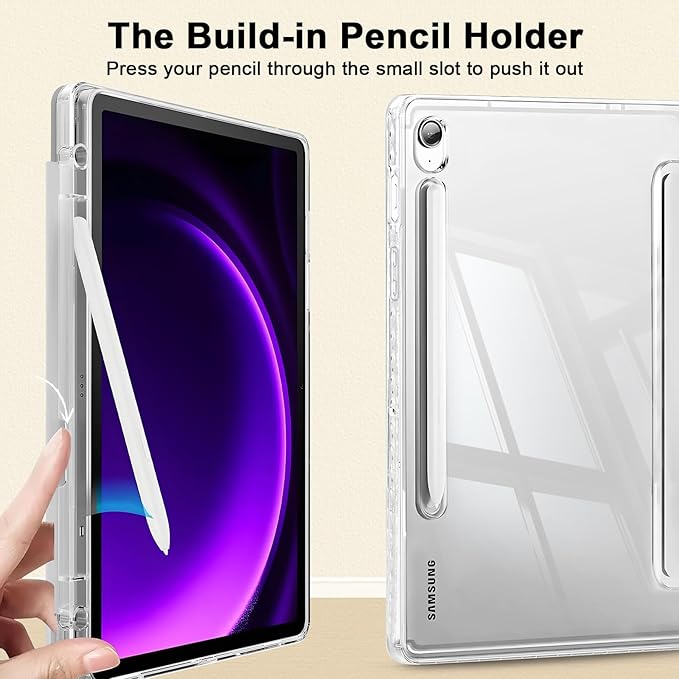 Custom Pictures Personalized Case for Samsung Galaxy Tab S10 FE Plus 13.1 inch(2025) Built-in Pencil Holder Customized Photo Galaxy Tablet Case with Shockproof Protective Cover Clear PC Back Shell