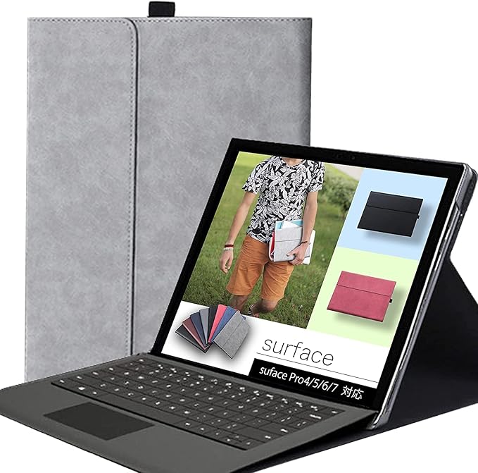 Protective Case for Surface Pro 7/Pro 6/Pro 5/Pro 4 TabletSurface12.3 Inch Case Compatible with Type Cover Keyboard Business Cover with Pen HolderGray