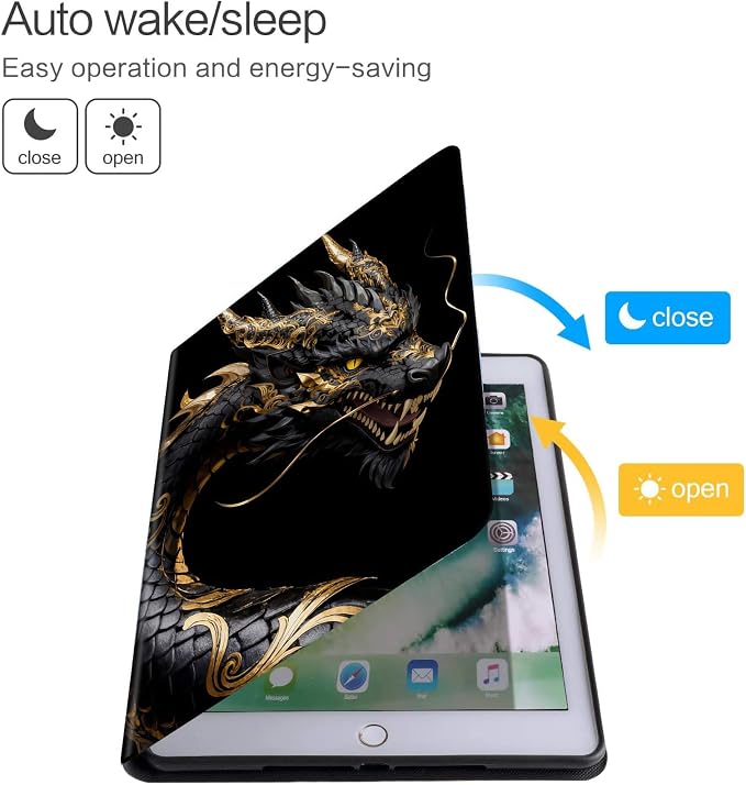 Black Dragon With Gold Patterns