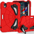 Kids Case for iPad mini 7 A17 Pro 2024/ Mini 6 8.3 inch Spider Case for iPad mini 7th 6th Generation Shockproof Durable Full Protective Cover with Pencil Holder Kickstand (Red+Black)
