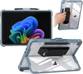 CoBak Rugged Case for Microsoft Surface Pro 12 2025 Shockproof Protective Cover with Hand Strap Multi-Angle Kickstand Built-in Stylus Holder Compatible with Type Cover Keyboard Gray