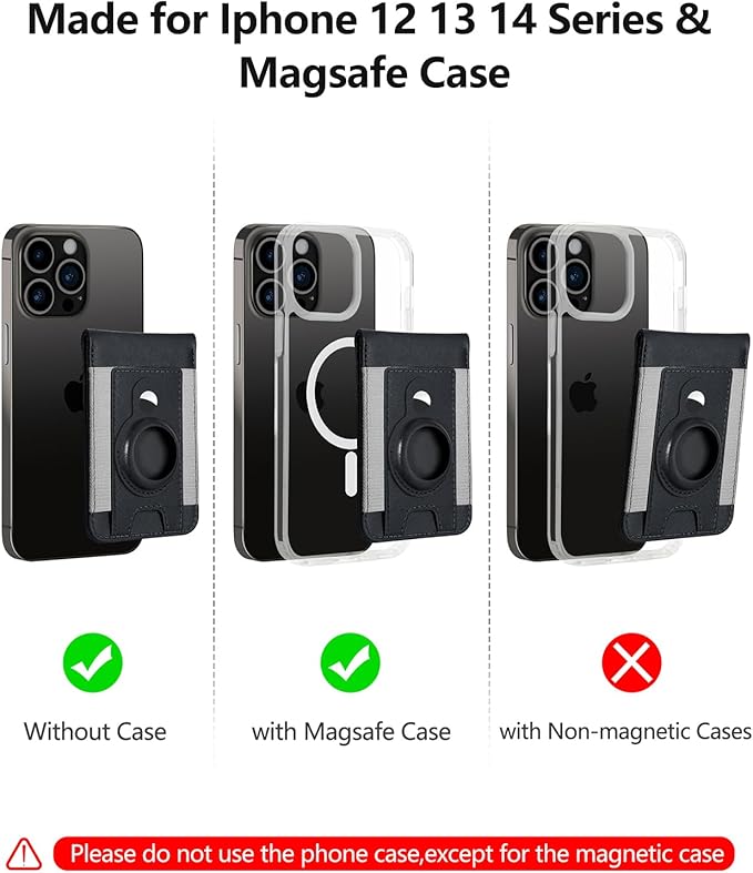 ExtreLife for Magsafe Wallet with Airtag Holder Magnetic Wallet for iPhone 17/16/15/14/13/12 Series 9-Card Holder Open ID Window Adjustable Stand RFID Blocking Black