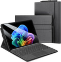 FINTIE Protective Case for Microsoft Surface Pro 12 Inch (2025) Multi-Angle Viewing Portfolio Business TPU Back Cover with Pocket &amp Stylus Holder Compatible with Type Cover Keyboard (Black)