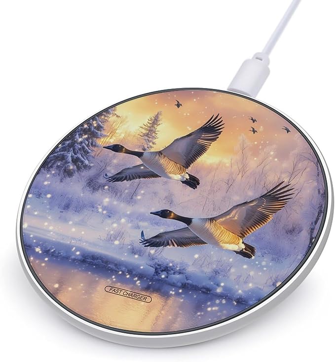 Canadian Flight Bird Geese Wireless Charger Anti-Slip Wireless Charging Pad Slim Charger Mat for Men Women