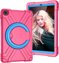 Compatible with Samsung Galaxy Tab A 10.1 T510/T515 10.1 inch Tablet CaseRugged Kids Case with Stand Lightweight Shockproof Kids Friendly Tablet Cover Rose Red+Blue