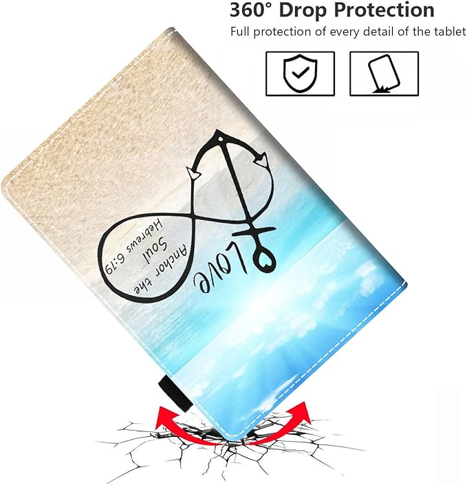 Case for Amazon Kindle Fire HD 10 &amp 10 Plus Tablet 10.1 (13th/11th Generation 2023/2021 Release) - Premium PU Leather Cover with Auto Sleep Wake Bible Verse Hebrews 6:19
