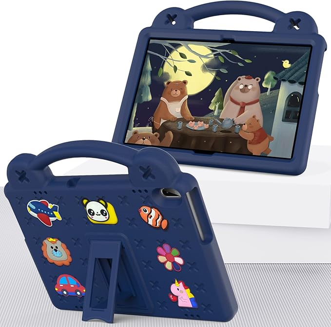 Compatible with Huawei MediaPad T5 10.1/Lenovo Tab M10/Lenovo Tab P10 Tablet Case Kids Lightweight Shockproof Protective Case with Shoulder Strap &amp Stand Handle - Navy Blue