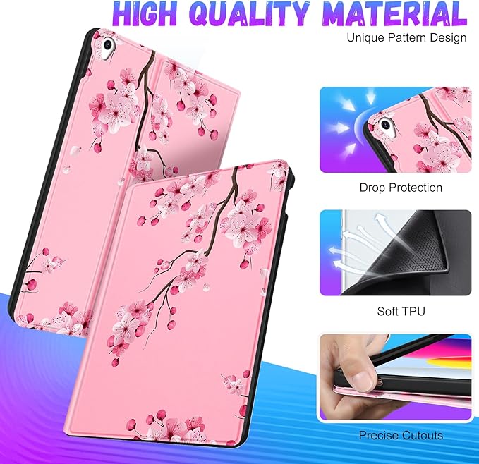 for iPad Air 3rd Generation Case for Apple iPad Pro 10.5 Inch Case Cute Kids Women Girls Teens Girly Kawaii Folio Flowers Pretty Unique Design Cover for iPad Air 3 Gen 2019 Pro 10.5 Cases