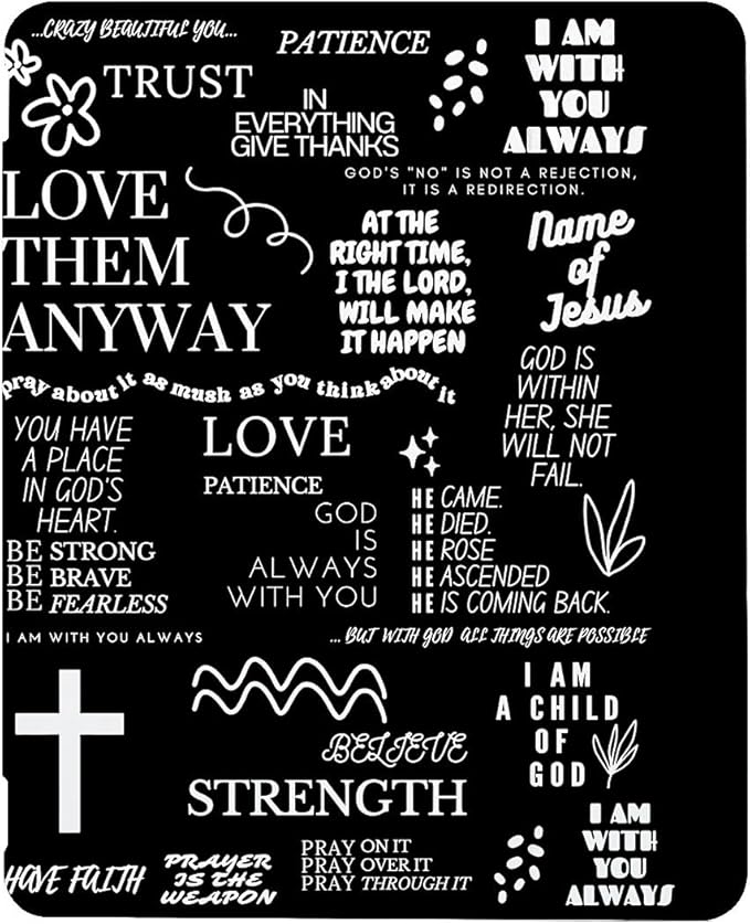 Christian Quotes Case Compatible with IPad 9th 8th 7th Generation 10.9 Inch 2021/2019/2018Funny Cover with Trifold Stand + Pencil Holder for Boys GirlsiPad Pro 13inch 2024