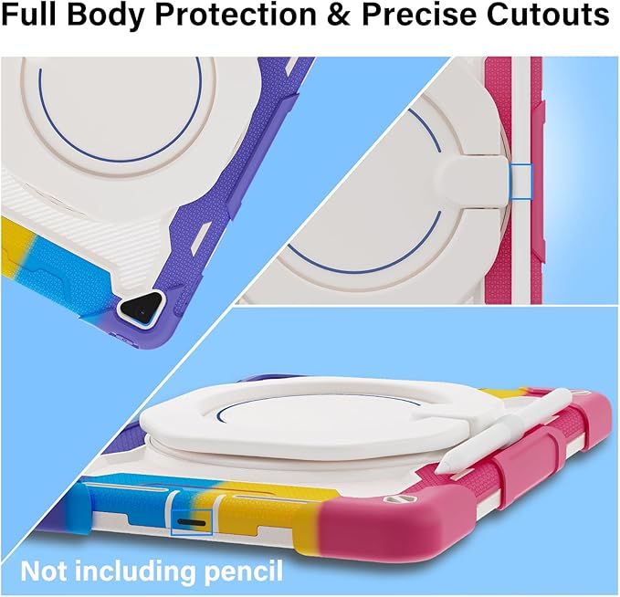 ROISKIN for iPad 6th 5th Generation Case 9.7 Inch Pro 9.7 Air 2 with 360 Kickstand Hand Strap [Screen Protector 15ft Drop Protection] Heavy Duty Air 2 /Pro 9.7 / iPad 6th 5th Gen Case for Kids