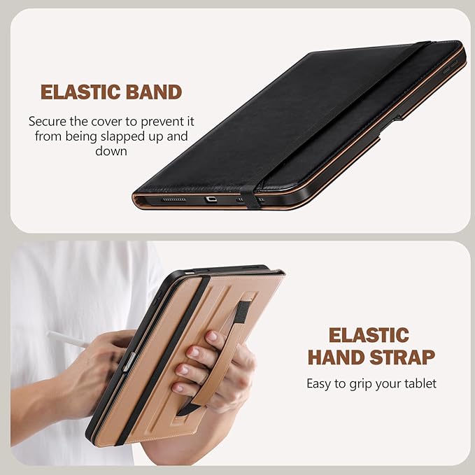 Akkerds Compatible for iPad (A16) 11th Generation Case 11 Inch 2025 for iPad 10th Generation Case 10.9 Inch 2022 with Pencil Holder Protective Leather Business Stand Cover Multiple Angles Black