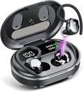Wireless Earbuds 2023 New Ultralight Sport Bluetooth 5.3 Headphones In Ear with LED Display Built-in Mic Earphones IPX7 Waterproof Wireless Headphones with Earhooks for Gym Workout (Black)