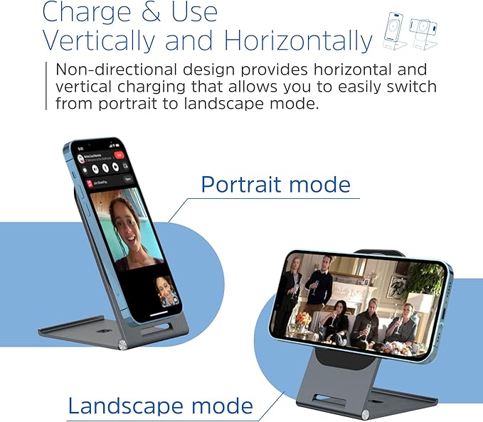 Energizer WCP102 Ultra Thin Wireless Charging Stand MagSafe 15W Max 3mm 180 Degree Adjustment Aluminium Alloy