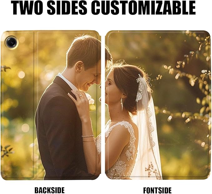 Custom Photo Personalized Flip Case for Samsung Galaxy Tab A9+/A9 Plus 11 inch(2023)Model Code: SM-X210/X215/X216 Samsung Galaxy Tablet Customized Picture Text Leather Stand Cover Protective Case