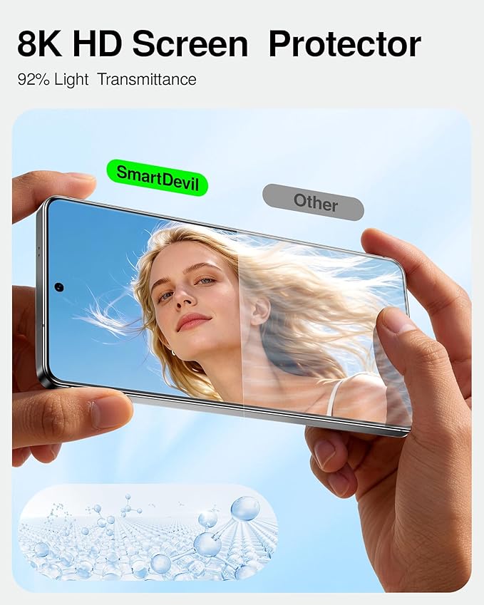 SMARTDEVIL Tempered Glass for Samsung Galaxy S25 Ultra Screen Protector [3 Pack]Fingerprint Unlock Compatible HD Anti-Glare 9H Scratch Resistant Fast &amp Easy SmartPull Box Bubble-Free Install