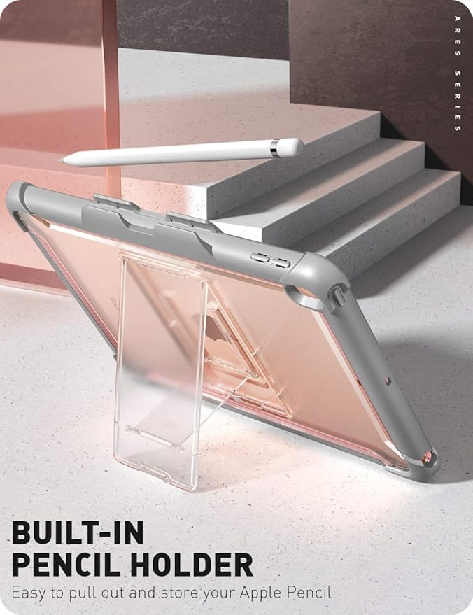 i-Blason Ares Case for New iPad 9th/8th/7th Generation iPad 10.2 2021/2020/2019 Case Full-Body Kickstand with Built-in Screen Protector Cover with Pencil Holder (Rosegold)