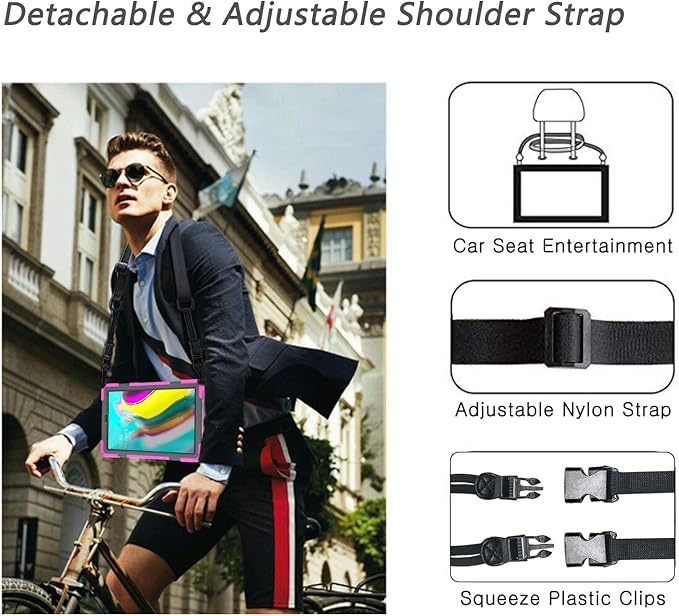 BRAECN for Samsung Galaxy Tab S5e Case 10.5 inch 2019 Heavy Duty Shockproof Case with 360 Rotating Kickstand/Hand Strap&ampShoulder Strap for Galaxy Tab S5e 10.5‘’ Tablet SM-T720/SM-T725