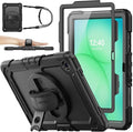 SEYMAC stock Case for Samsung Galaxy Tab A11+ Plus 11'' Full-Body Drop Protection Case with Screen Protector Pencil Holder [360° Rotating Hand Strap] &ampStand Black