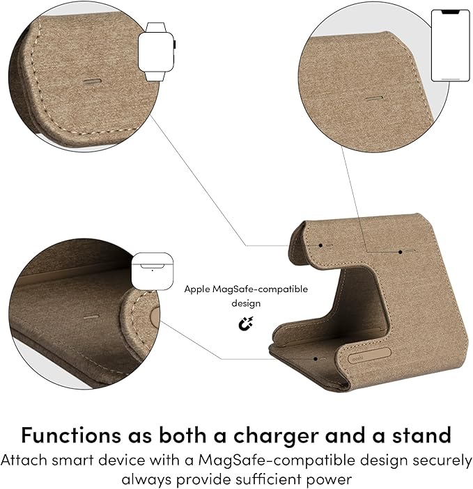 Taita M 3-in-1 Foldable Wireless Charging Station (Rock Black)
