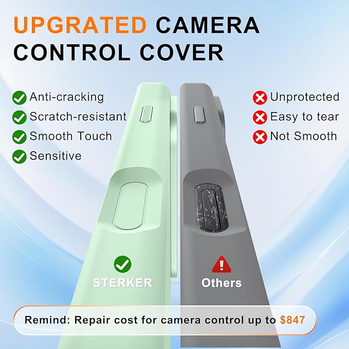 STERKER 360° Rotatable Stand Compatible with iPhone 17 Pro Case with Magnetic [Military Grade Drop Tested][Adjustable Kickstand] Ring Holder Silicone Slim Back Soft Edge Green