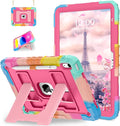 WESOROL Case for iPad A16 11th/10th Generation 2025/2022 with Pencil Holder Shoulder Strap iPad Case 10th Generation Shockproof Cover for iPad 11th/10th Gen CasesColorful Pink